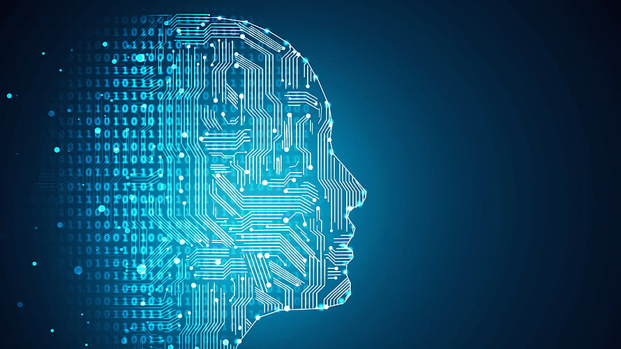 Digital Human Head Profile with Circuit Board and Binary Code Technology Concept, Artificial Intelligence High Resolution, Artificial Intelligence 3D HD wallpaper