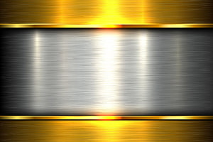 Luxury Gold and Silver Brushed Metal Frame with Central Light Reflection HD wallpaper