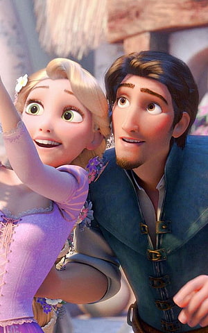 Rapunzel and Flynn Rider in Tangled Disney Animation HD phone wallpaper