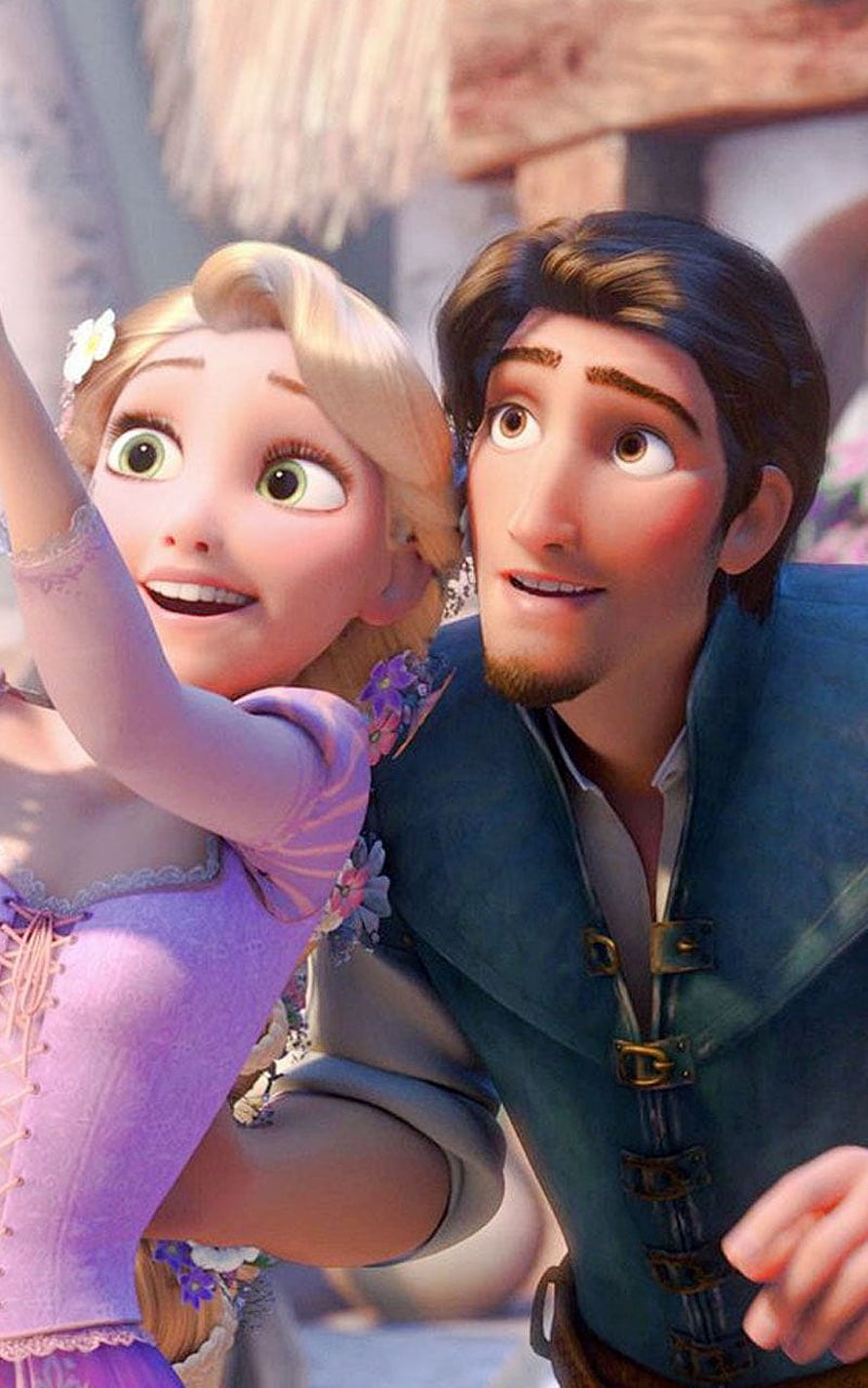 Rapunzel and Flynn Rider in Tangled Disney Animation HD phone wallpaper
