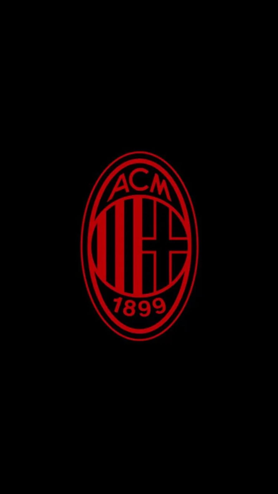 AC Milan Club Crest in Red on Black Background HD phone wallpaper