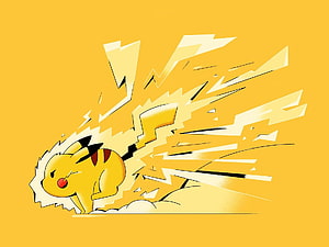 Pikachu unleashing a powerful Thunderbolt attack in dynamic anime style HD wallpaper
