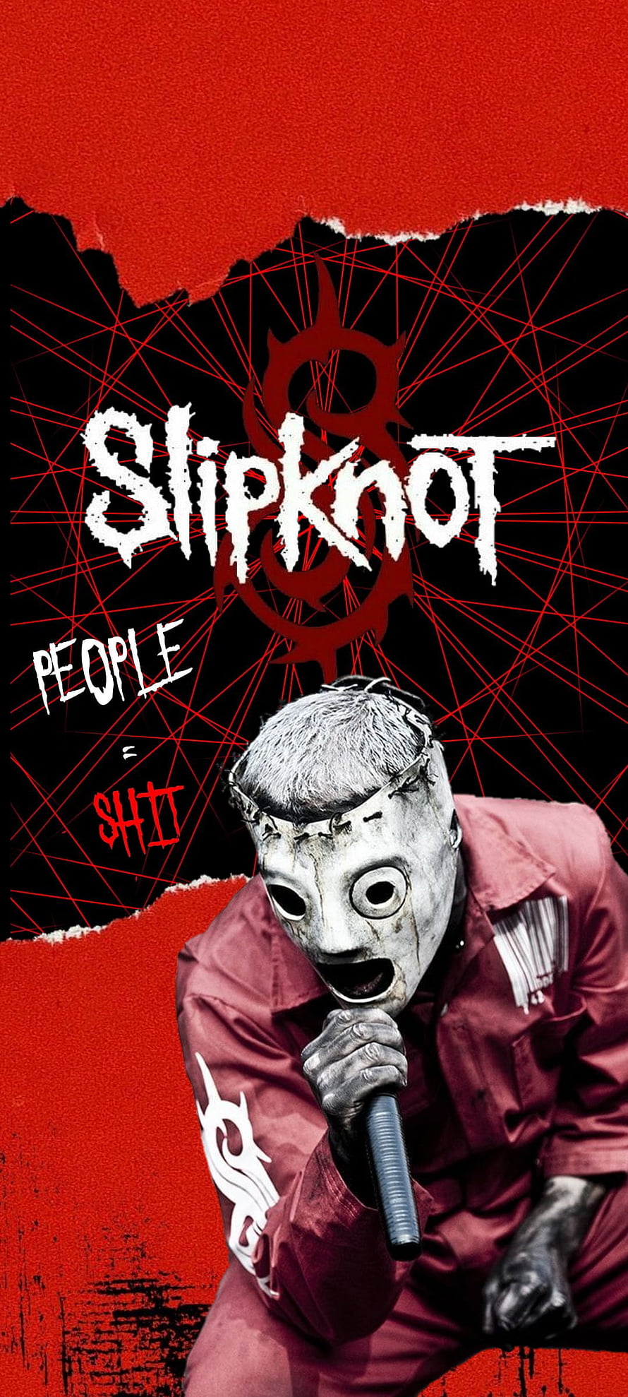 Slipknot Corey Taylor Live Performance in Iconic Mask and Red Jacket HD phone wallpaper