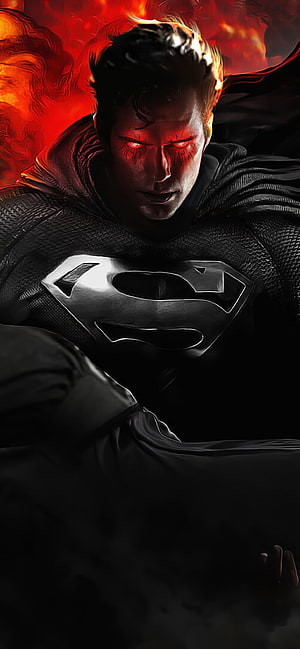 Dark Superman Concept Art with Glowing Red Eyes and Black Suit, Superman Zack Snyder's Justice League XS MAX , Movies , , and Background, Henry Cavill Superman HD phone wallpaper