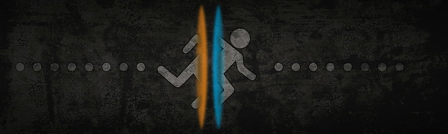 Dual Monitor Gaming Setup with Split Screen Character Silhouette HD wallpaper