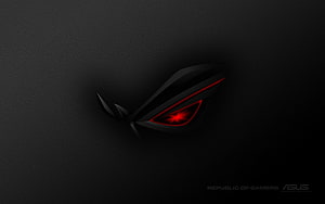 Asus ROG Eye Logo with Red Glow on Dark Textured Background HD wallpaper