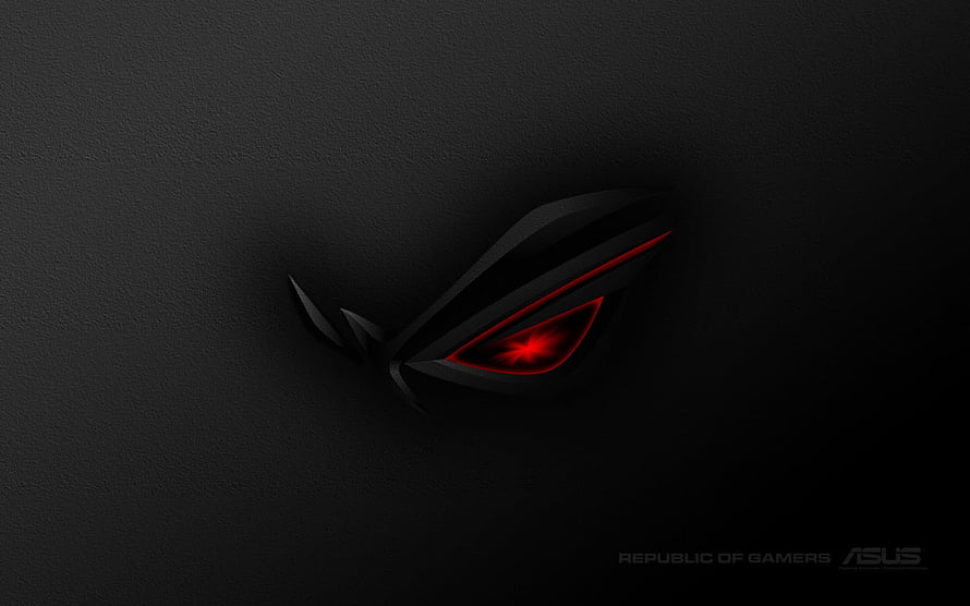 Asus ROG Eye Logo with Red Glow on Dark Textured Background HD wallpaper