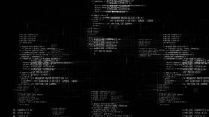 Abstract computer programming code background with C++ syntax and graphics library headers on black screen HD wallpaper