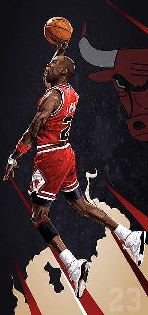 Michael Jordan Chicago Bulls Illustration HD phone wallpaper