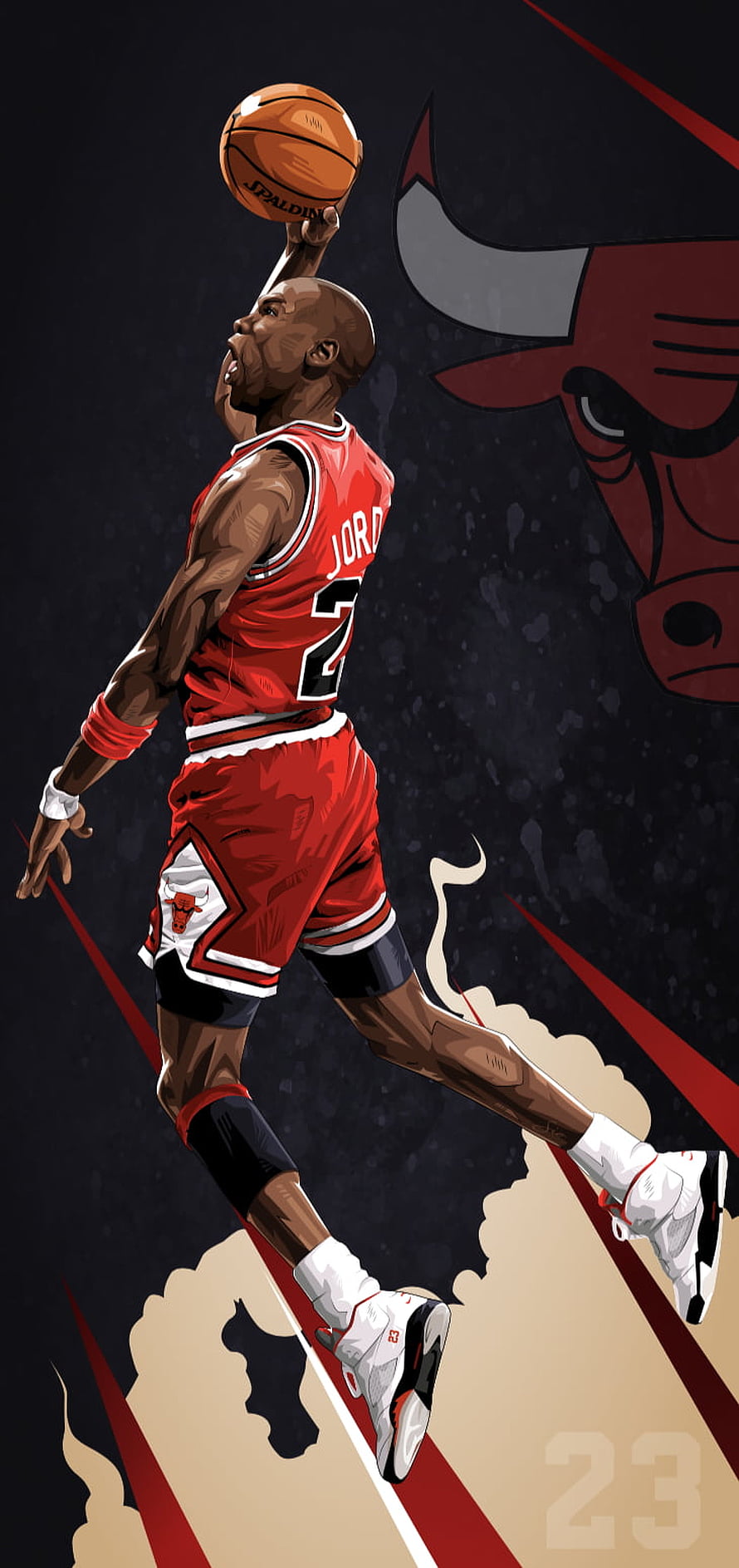 Michael Jordan Chicago Bulls Illustration HD phone wallpaper