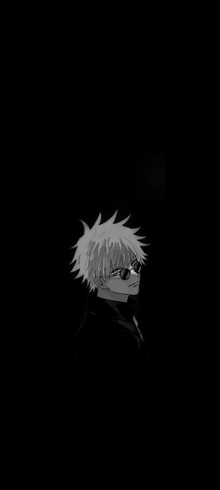 Gojo Satoru from Jujutsu Kaisen in a dark monochrome anime portrait HD phone wallpaper