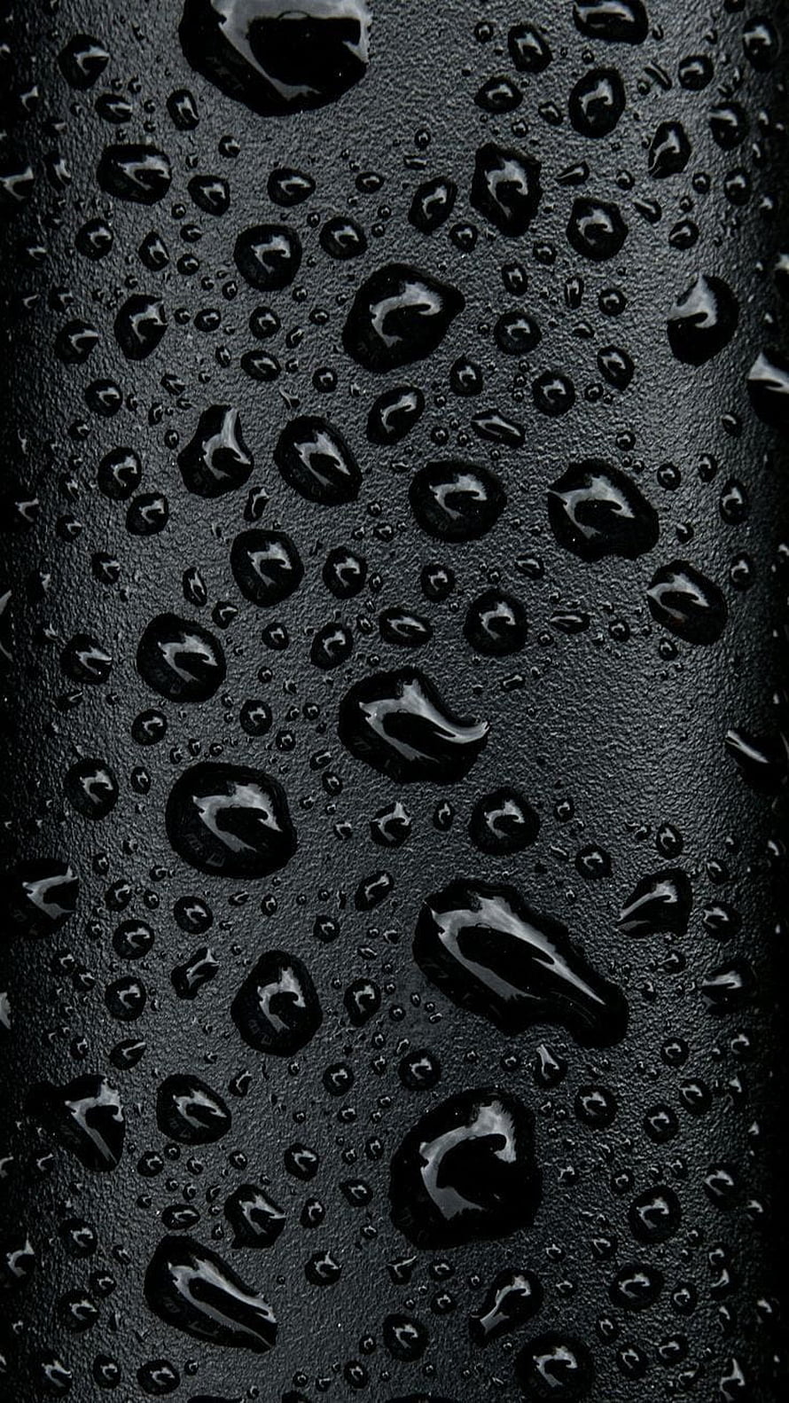 Dark Raindrops on Textured Black Surface Abstract Macro Photography HD phone wallpaper