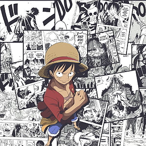 Monkey D. Luffy One Piece Anime Collage Wallpaper HD phone wallpaper