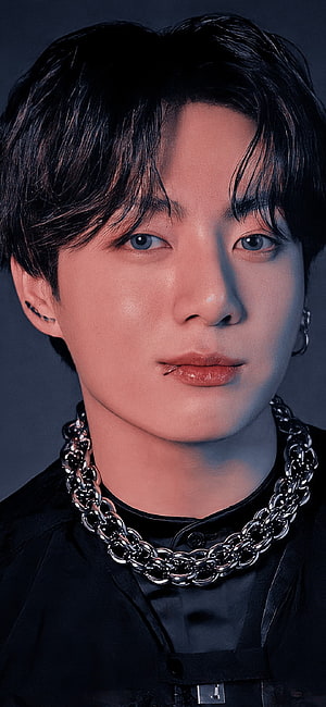 Jungkook BTS Portrait With Silver Chain Necklace And Lip Piercing HD phone wallpaper