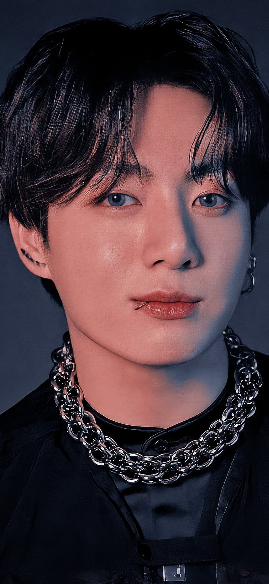 Jungkook BTS Portrait With Silver Chain Necklace And Lip Piercing HD phone wallpaper