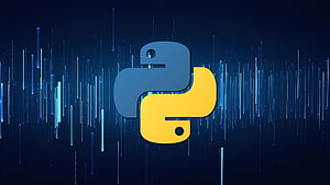 Python Programming Language Logo on Dark Blue Digital Background HD wallpaper