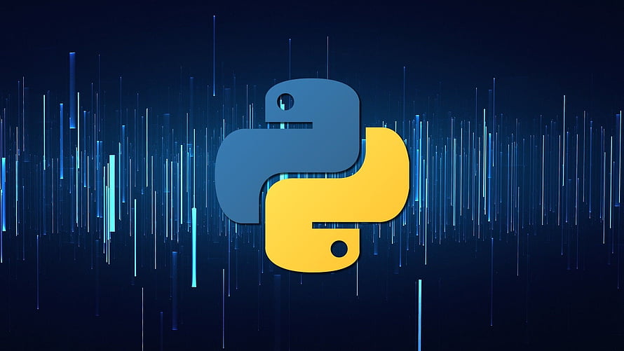 Python Programming Language Logo on Dark Blue Digital Background HD wallpaper