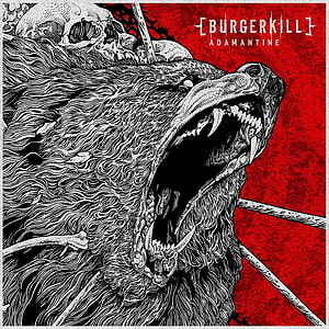 Burgerkill Adamantine Album Artwork Featuring Fierce Wolf and Skull Illustration HD phone wallpaper