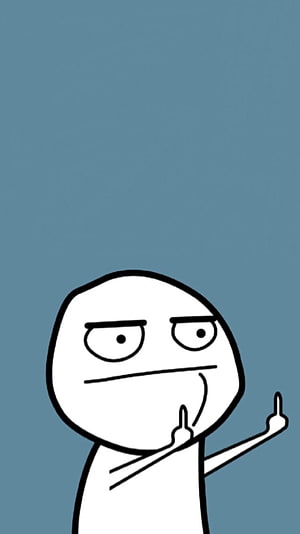Rage Comics Trollface Character Pointing Upwards on Blue Background HD phone wallpaper