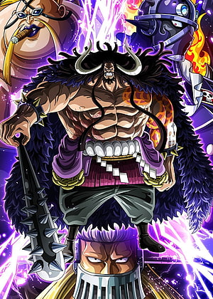 Kaido and the Beast Pirates in One Piece Anime Illustration HD phone wallpaper
