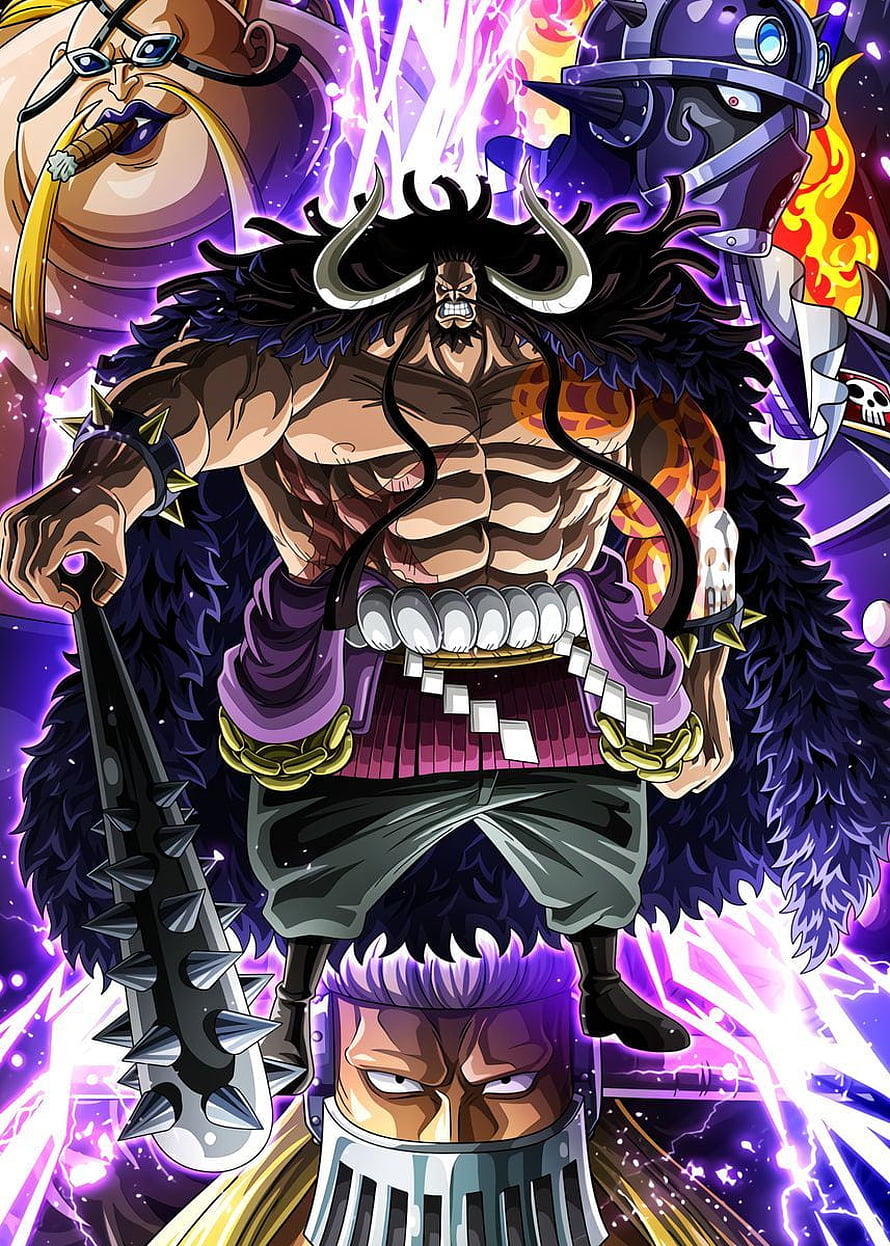 Kaido and the Beast Pirates in One Piece Anime Illustration HD phone wallpaper