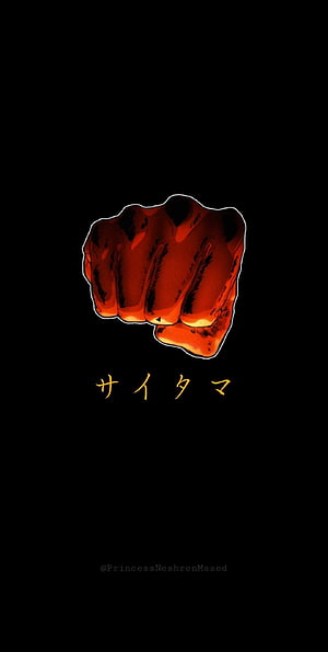 Saitama One Punch Man Red Fist Minimalist Black Background Anime Art, Saitama . One punch man .cl, One Punch Man Fist HD phone wallpaper