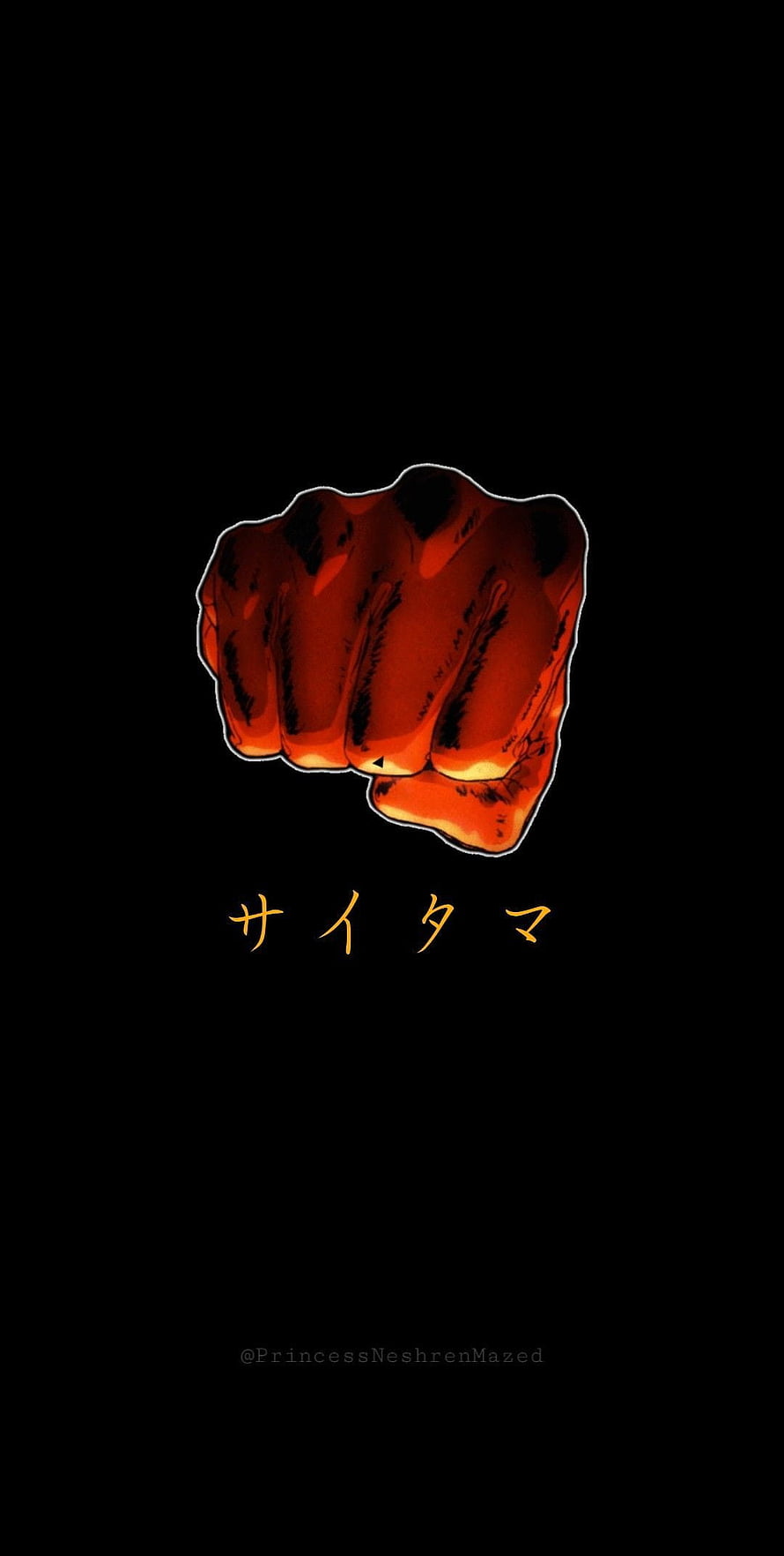 Saitama One Punch Man Red Fist Minimalist Black Background Anime Art, Saitama . One punch man .cl, One Punch Man Fist HD phone wallpaper