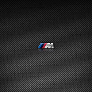 BMW M Logo on Dark Carbon Fiber Texture Background HD phone wallpaper