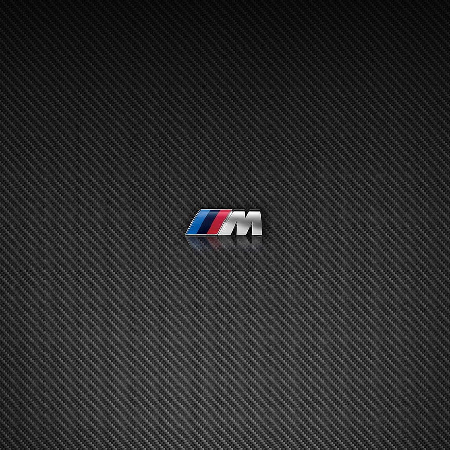 BMW M Logo on Dark Carbon Fiber Texture Background HD phone wallpaper