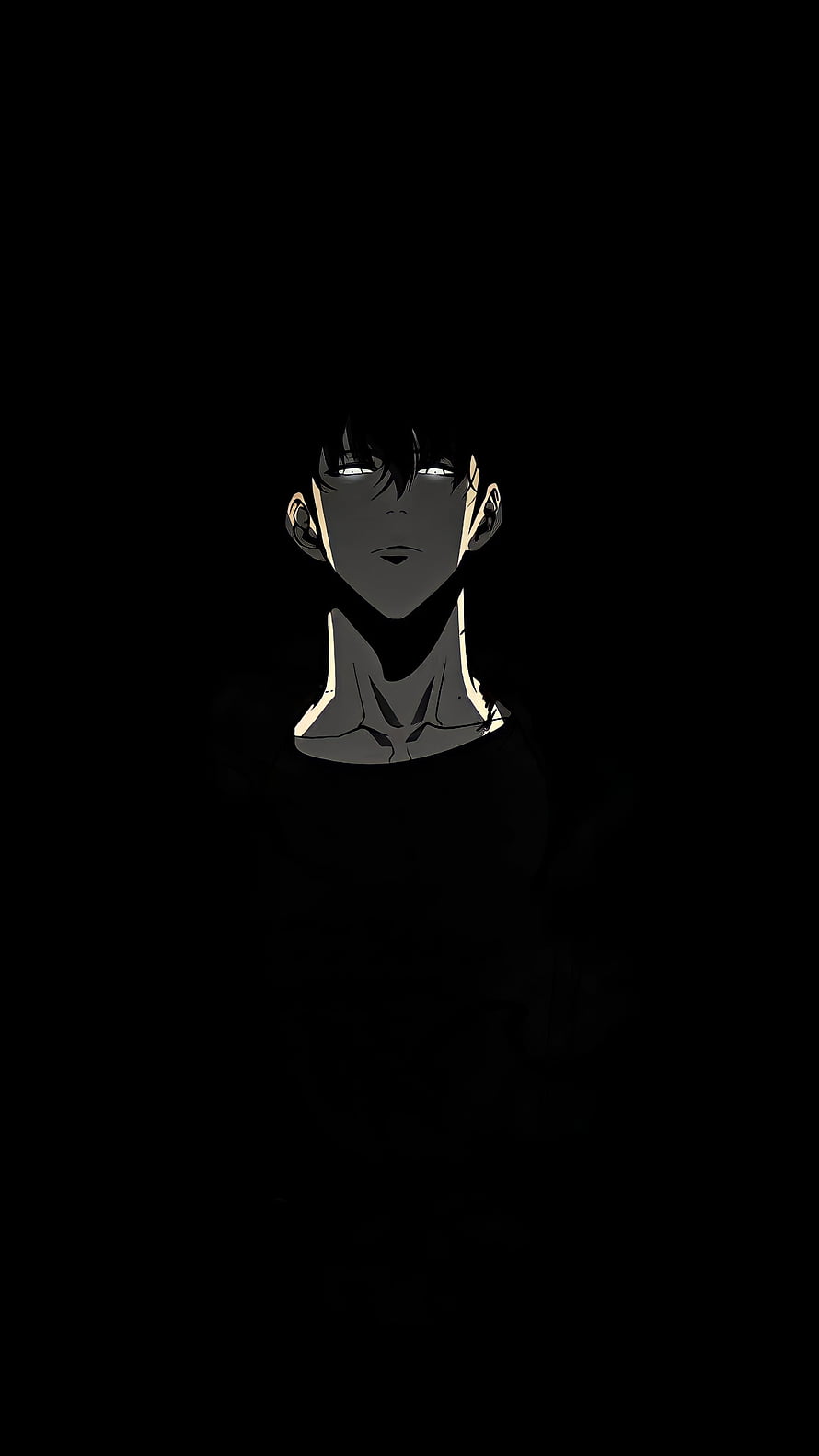 Dark Anime Male Character Portrait in Shadows HD phone wallpaper