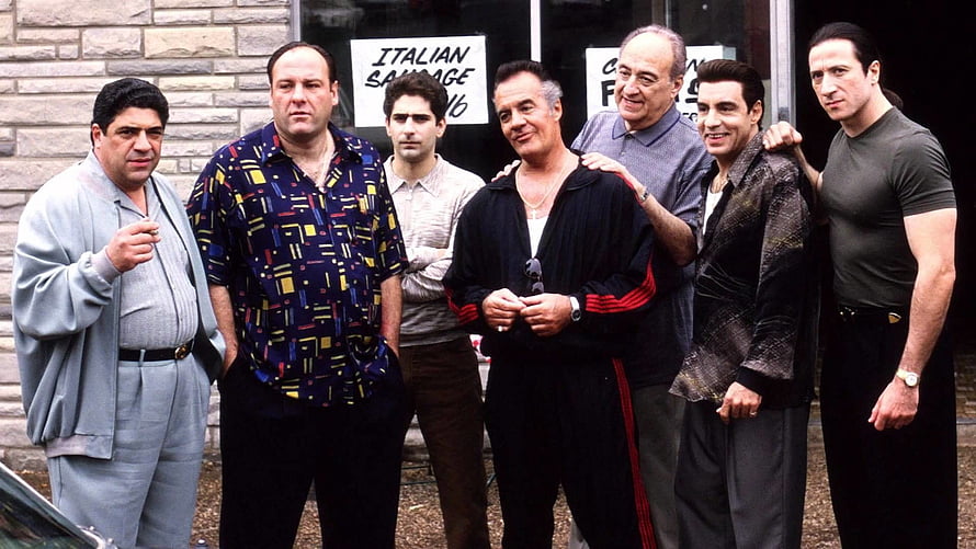 The Sopranos Cast Group Photo Outside Italian Sausage Shop HD wallpaper