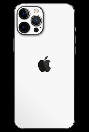 White iPhone 12 Pro Max Rear View with Triple Camera System and Apple Logo HD phone wallpaper
