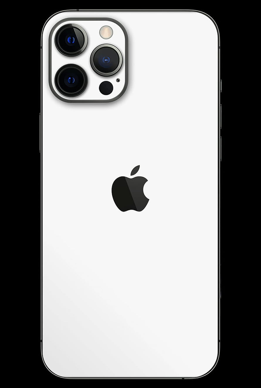 White iPhone 12 Pro Max Rear View with Triple Camera System and Apple Logo HD phone wallpaper