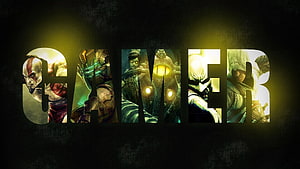 Gamer Typography Featuring Kratos, Master Chief, Ellie, Batman, and Ezio Auditore, papel de parede de jogos. Gaming , Gaming , Best gaming, Beautiful Games HD wallpaper