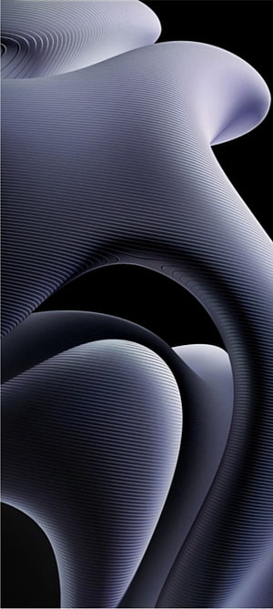 Realme GT Neo 2 Default AMOLED Wallpaper with Abstract Flowing Ribbed Forms in Dark Blue and Silver Tones HD phone wallpaper