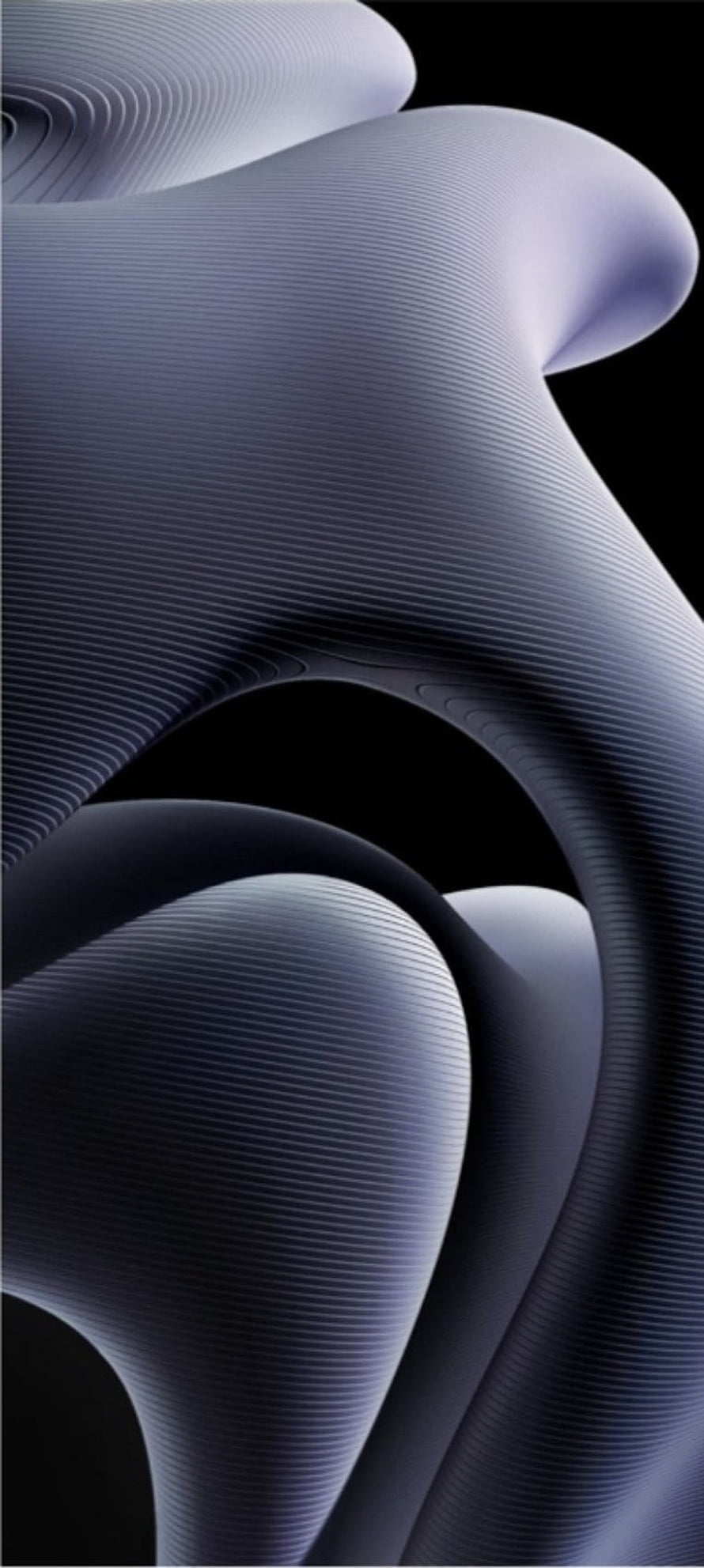 Realme GT Neo 2 Default AMOLED Wallpaper with Abstract Flowing Ribbed Forms in Dark Blue and Silver Tones HD phone wallpaper