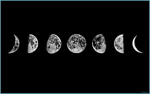Phases of the Moon Sequence on Black Background HD wallpaper