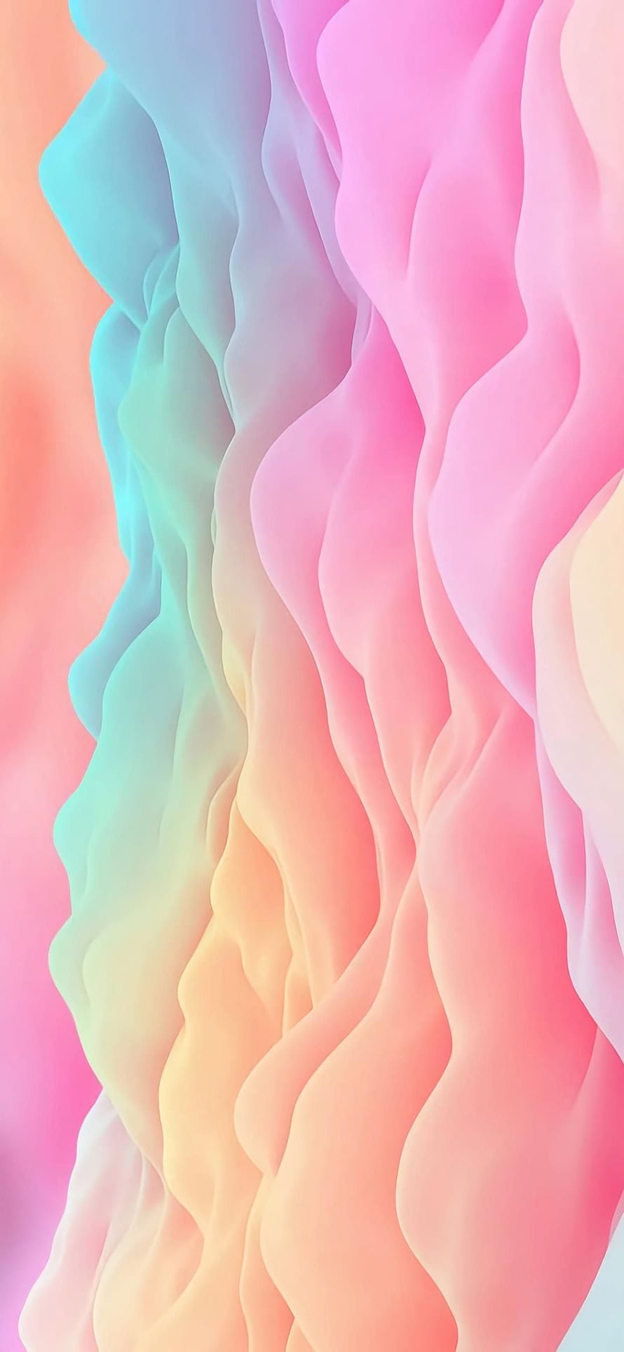 Abstract Pastel Gradient Waves Wallpaper With Soft 3D Ripples HD phone wallpaper