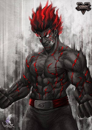 Might Guy in Chakra Mode with Red Flame Hair and Glowing Veins HD phone wallpaper
