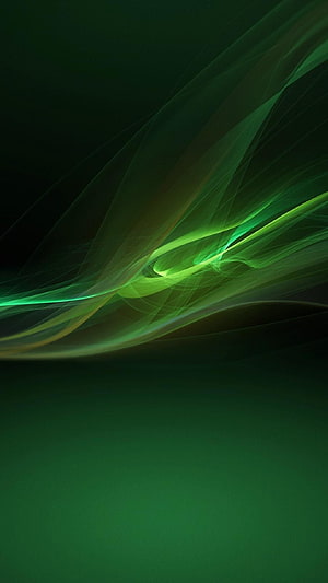 Elegant Green Abstract Light Streaks on Dark Background HD phone wallpaper