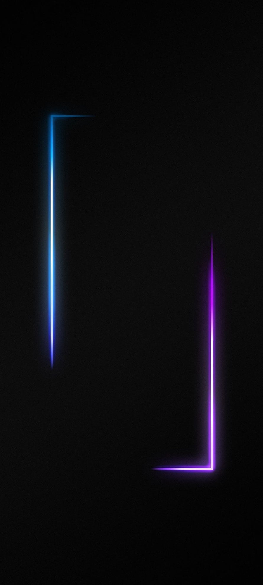 Abstract Neon Corner Lines Wallpaper - Blue and Purple Glowing L-Shapes on Black Background HD phone wallpaper