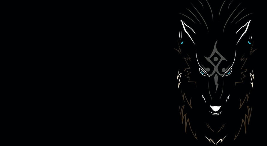 Wolf Link from The Legend of Zelda Twilight Princess Minimalist Line Art HD wallpaper