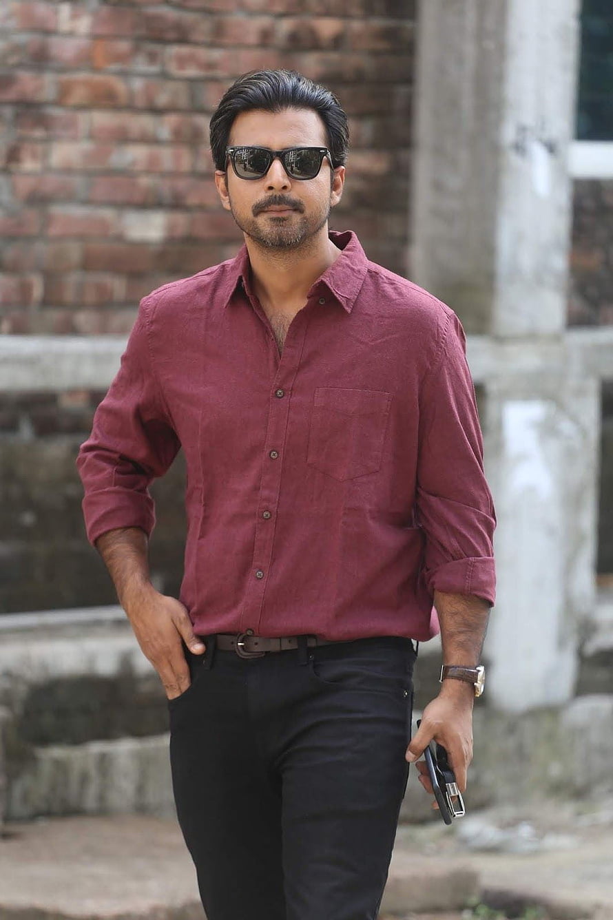 Afran Nisho in Maroon Shirt and Sunglasses Walking Past Brick Wall HD phone wallpaper