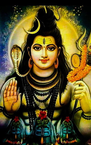 Lord Shiva Hindu Deity Wallpaper With Trishul, Snake, and Crescent Moon HD phone wallpaper