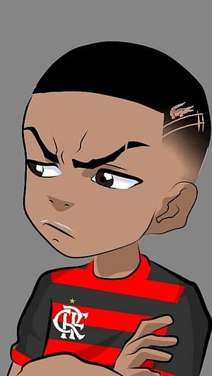 Angry Cartoon Boy Wearing Flamengo Football Jersey With Crossed Arms HD phone wallpaper