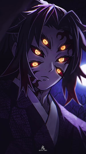 Kokushibo Six-Eyed Demon Slayer Anime Character Portrait Wallpaper HD phone wallpaper