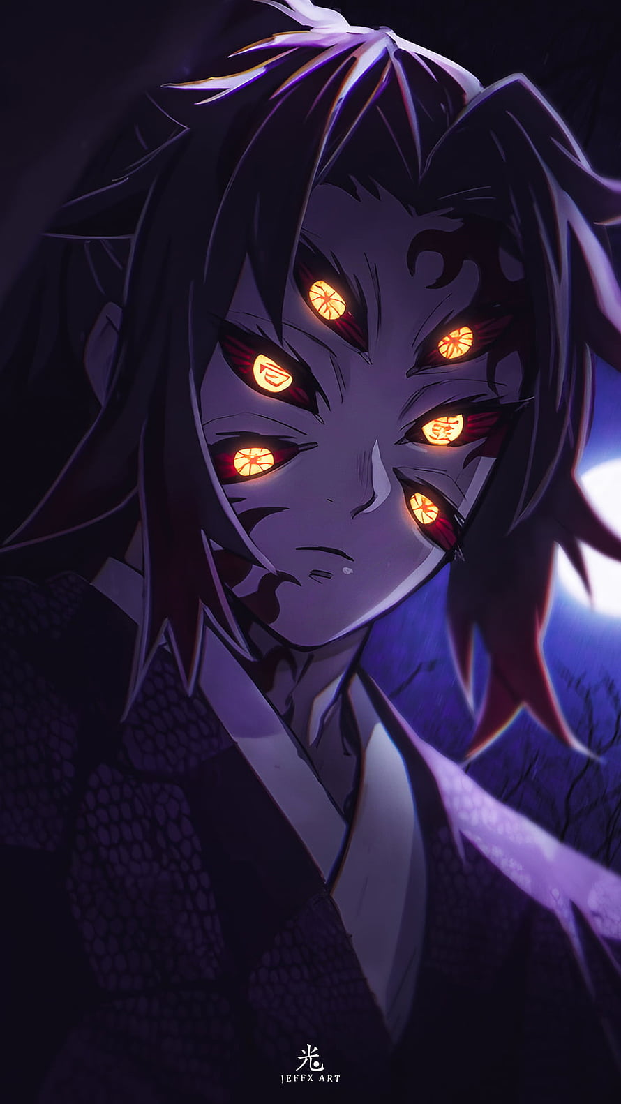 Kokushibo Six-Eyed Demon Slayer Anime Character Portrait Wallpaper HD phone wallpaper