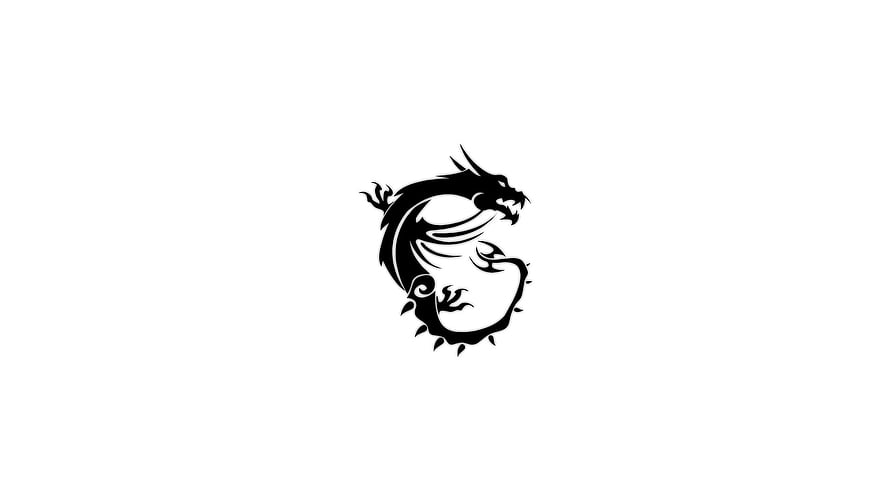 MSI Dragon Logo Black Silhouette on White Background HD wallpaper
