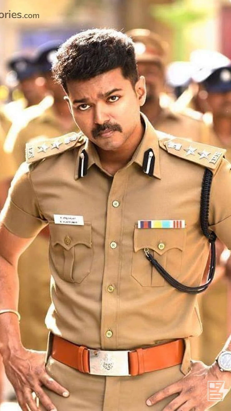 Thalapathy Vijay in Police Uniform from Theri HD phone wallpaper