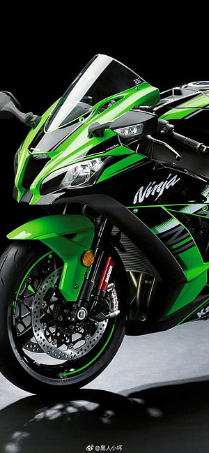 Kawasaki Ninja ZX-10R Green and Black Sport Motorcycle HD phone wallpaper